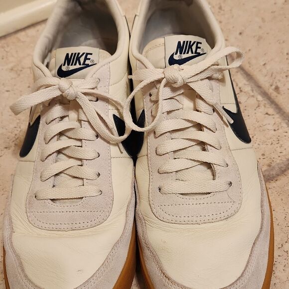 Nike Men's "Killshot 2" White Leather Shoes w/ Navy Blue Swoosh Size 11 - Picture 4 of 12